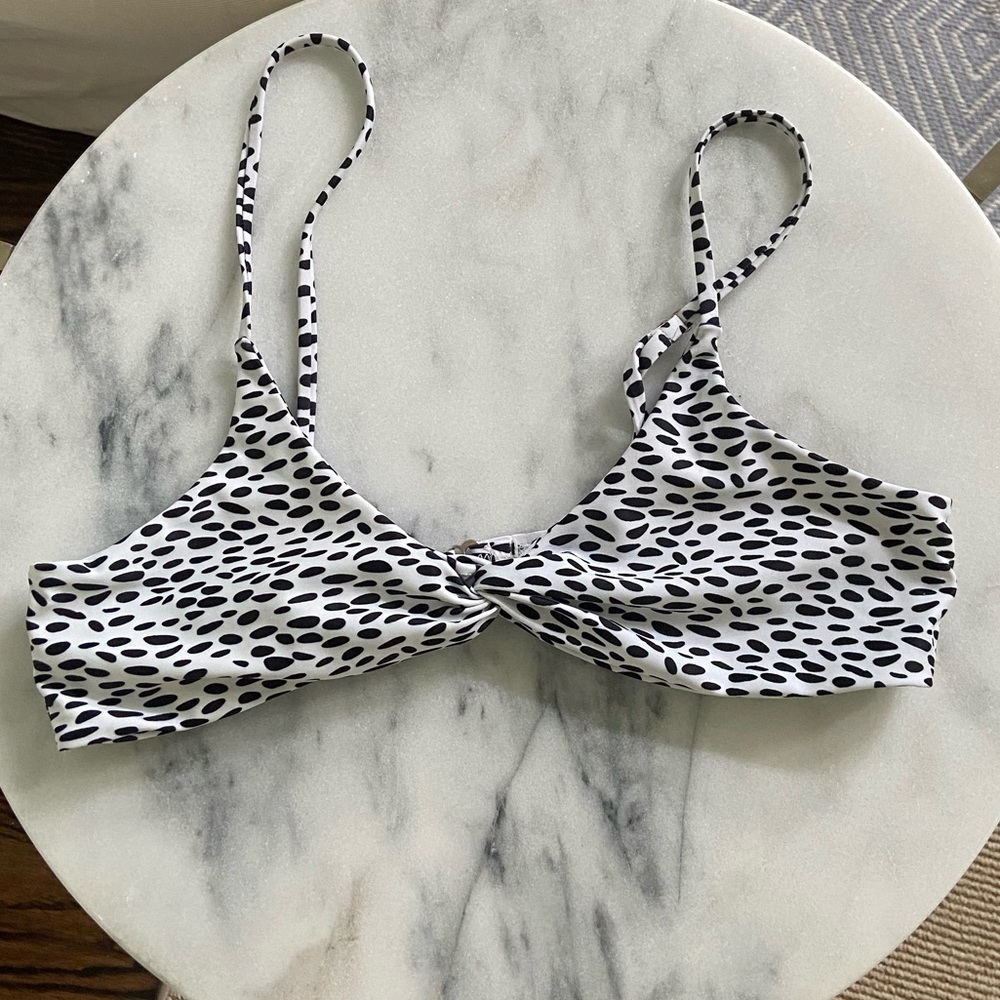dotted black and white bikini